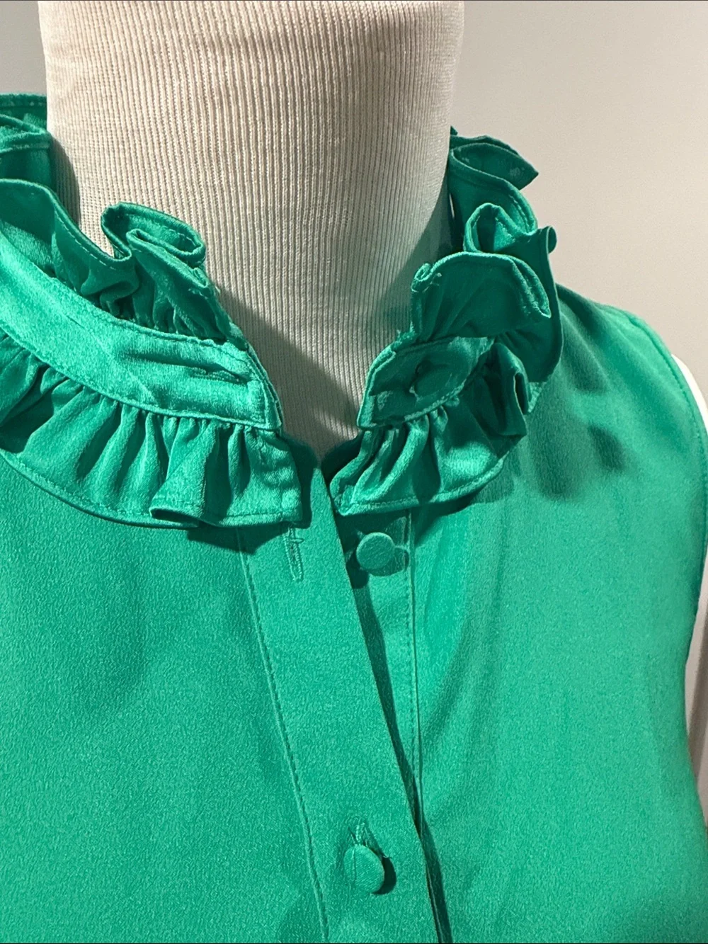 J crew Ruffled Collar Sleeveless Camisole in green
